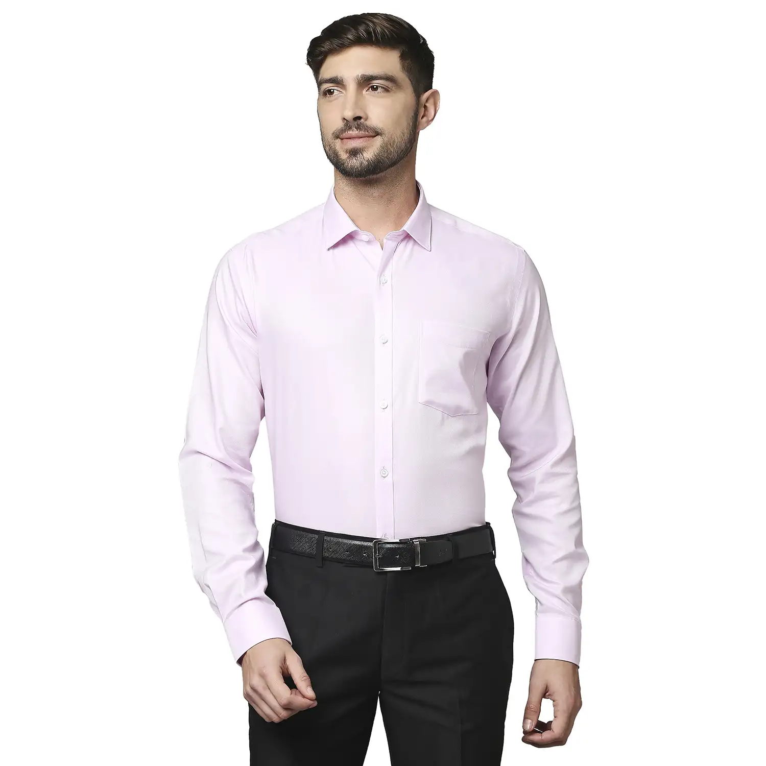 Park Avenue Men Pink Structured Slim Fit Cotton Formal Shirt