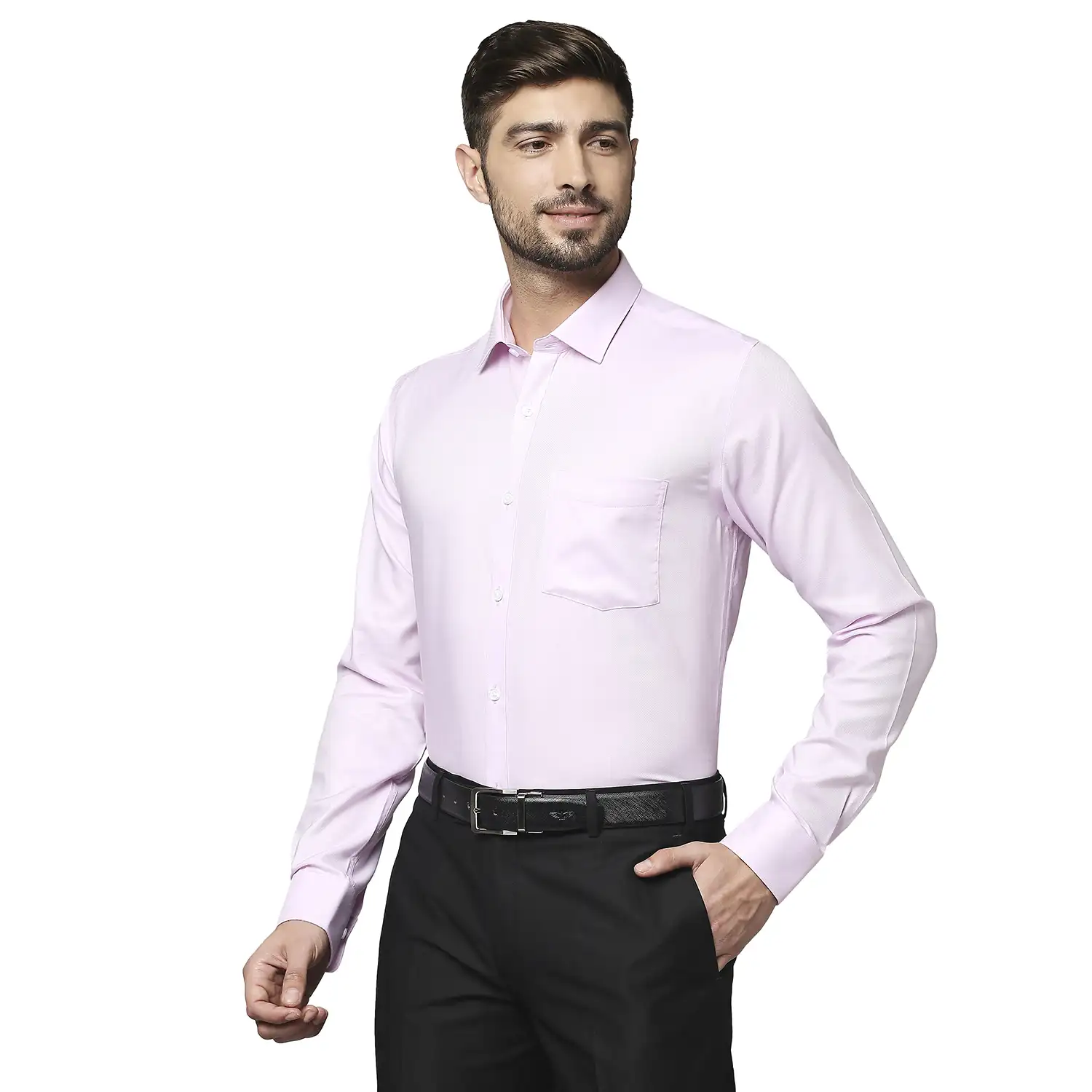 Park Avenue Men Pink Structured Slim Fit Cotton Formal Shirt - Image 3