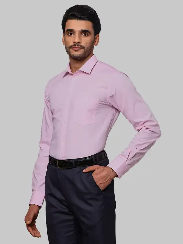 Park Avenue Men Pink Structured Slim Fit Cotton Formal Shirt - Image 3