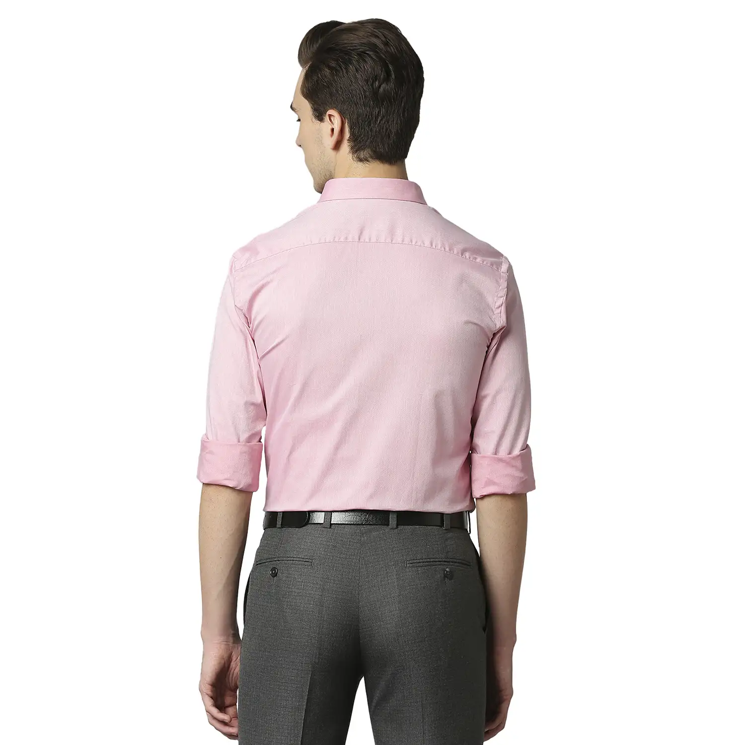 Men Red Slim Fit Structure Cotton Shirts - Image 4