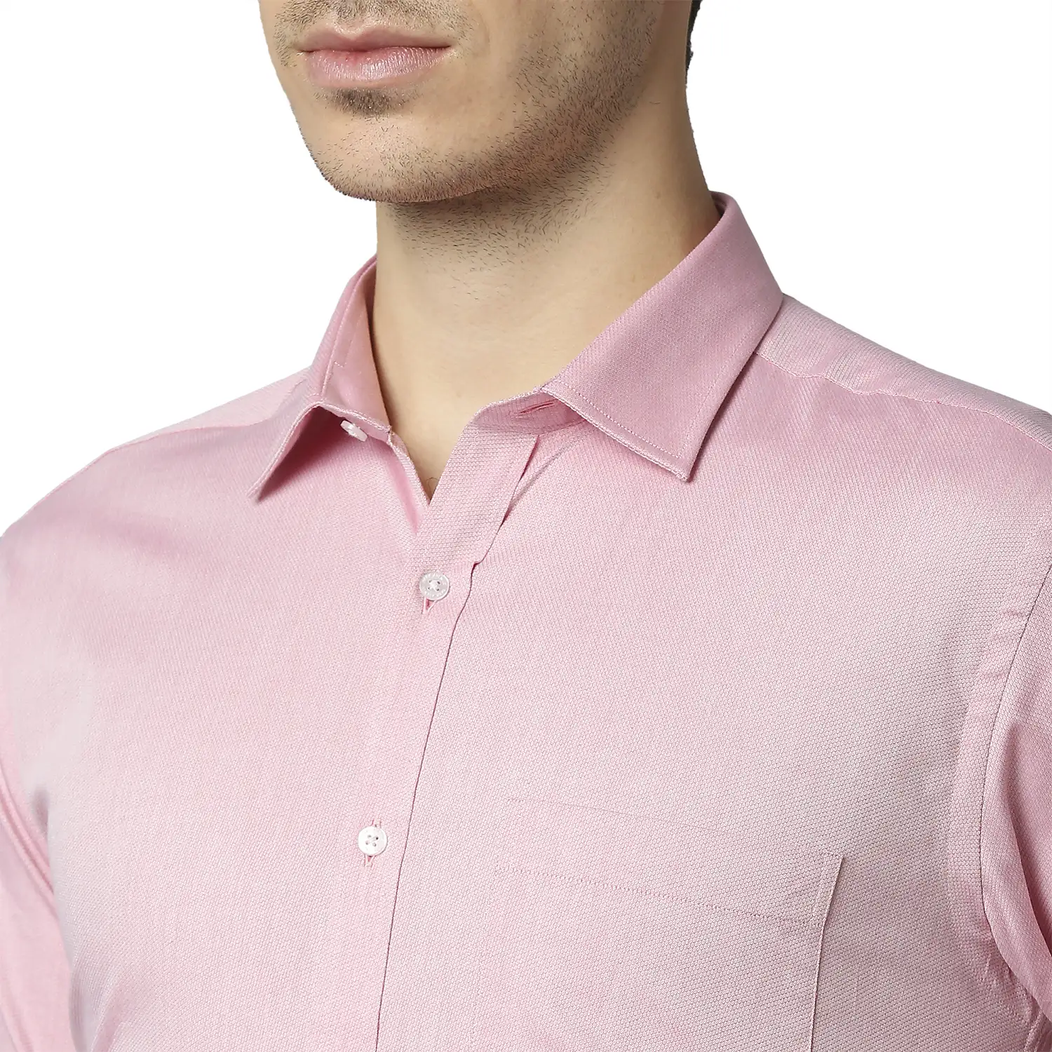 Men Red Slim Fit Structure Cotton Shirts - Image 6