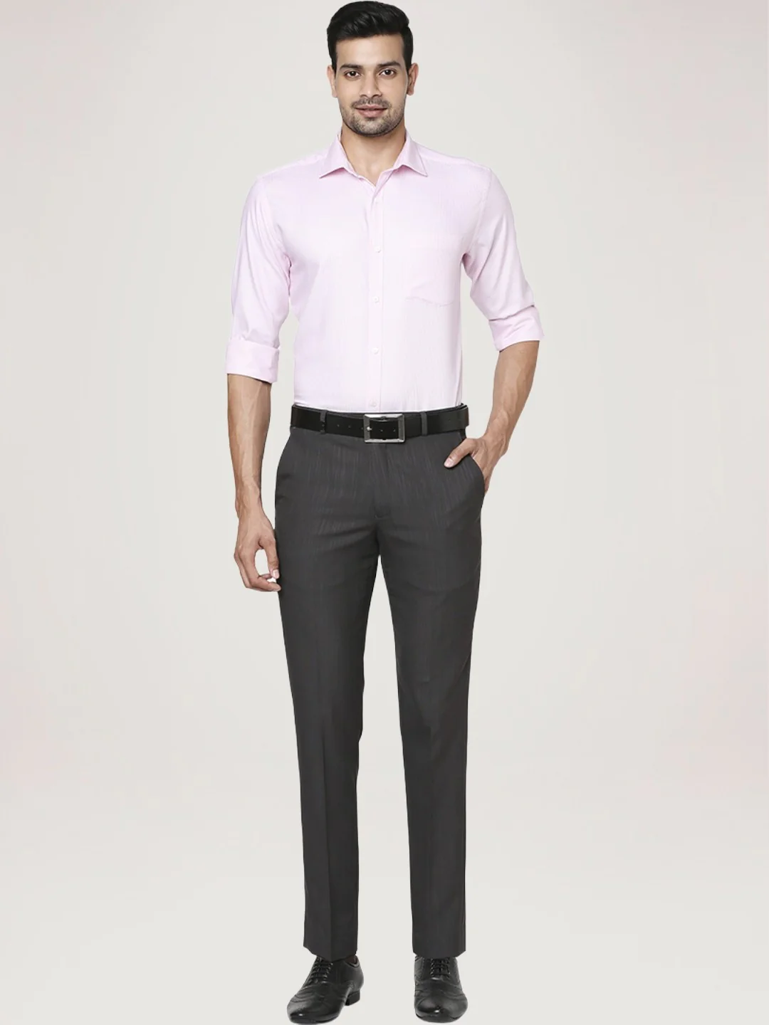 Men Red Slim Fit Structure Cotton Shirts - Image 2