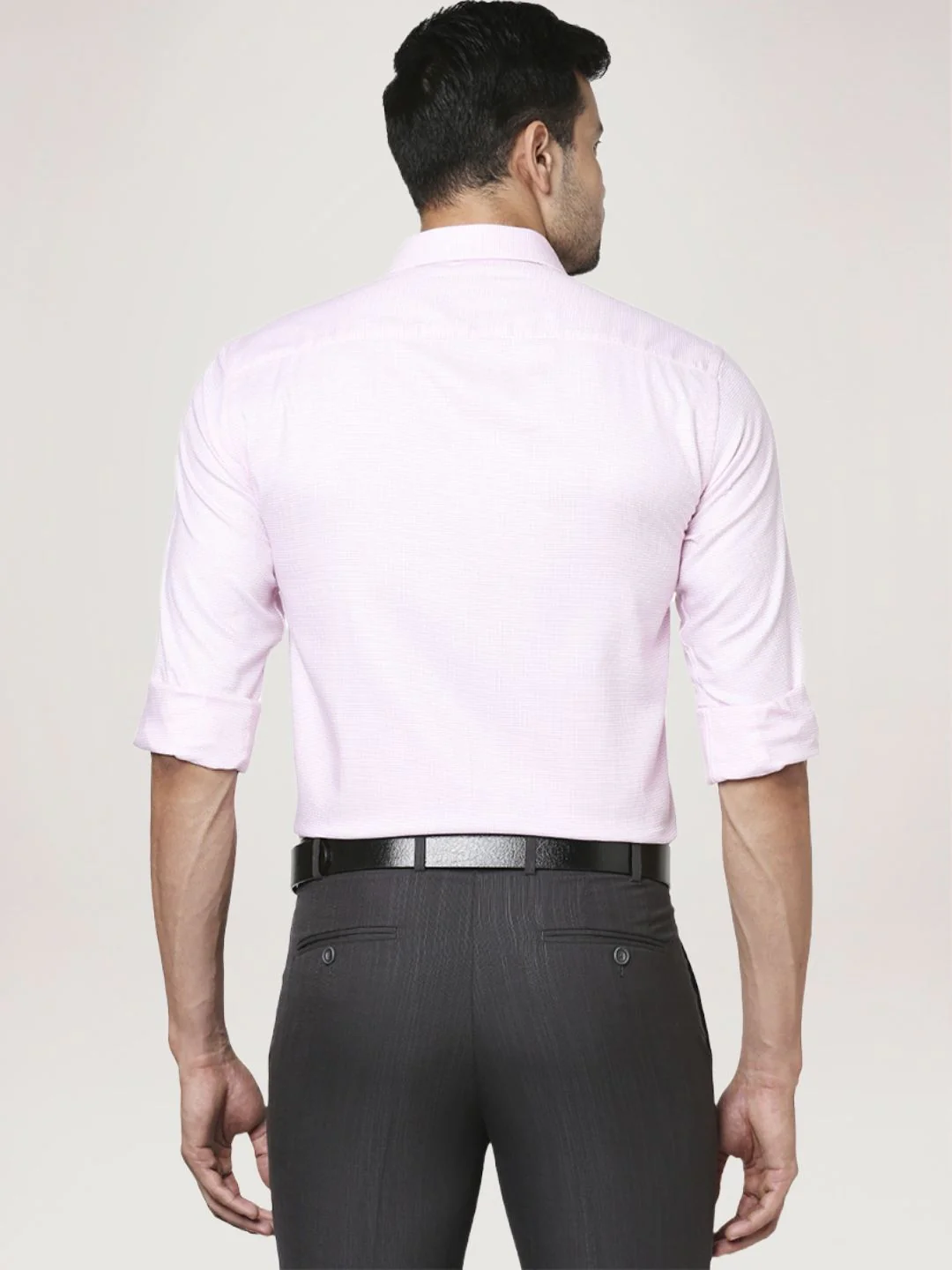Men Red Slim Fit Structure Cotton Shirts - Image 3