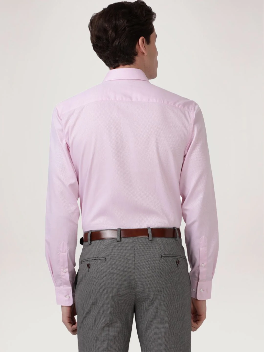 Men Red Slim Fit Structure Cotton Shirts - Image 4