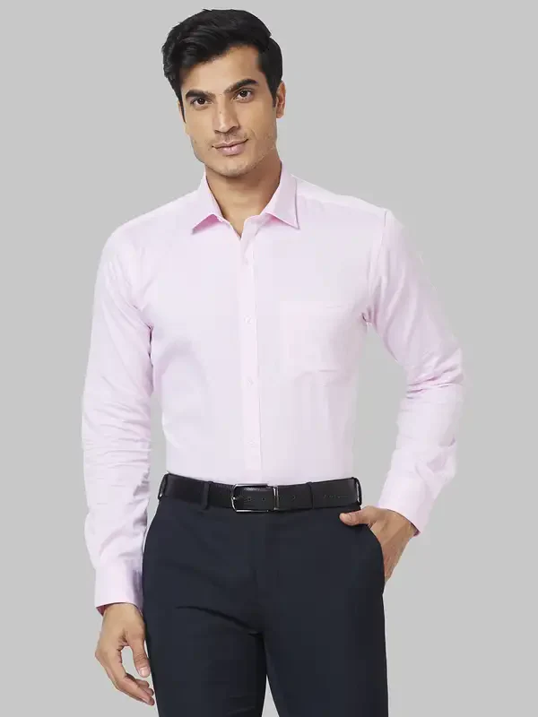 Men Red Slim Fit Structure Cotton Shirts