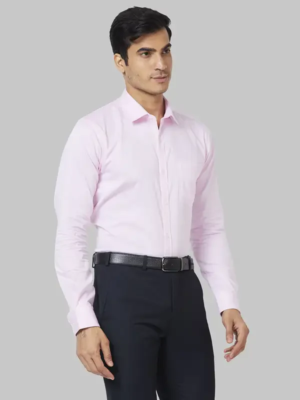 Men Red Slim Fit Structure Cotton Shirts - Image 2