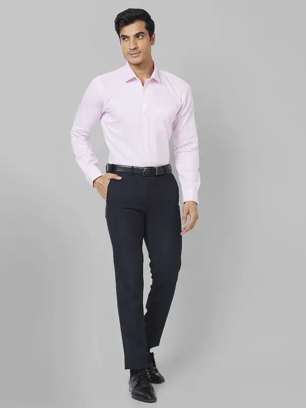 Men Red Slim Fit Structure Cotton Shirts - Image 5