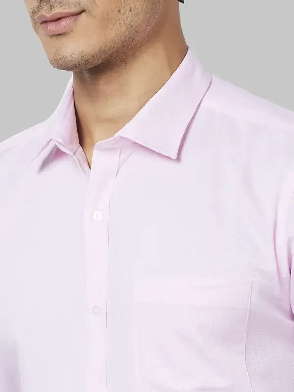 Men Red Slim Fit Structure Cotton Shirts - Image 6