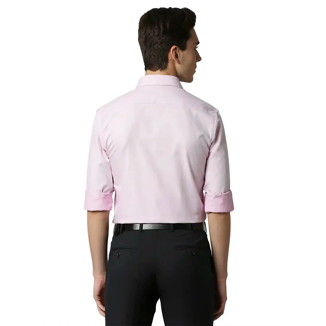 Men Red Slim Fit Structure Cotton Shirts - Image 4