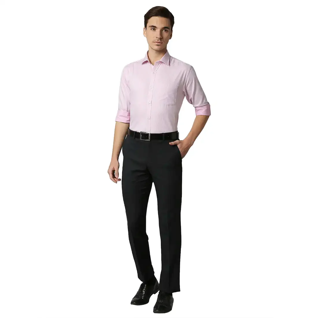 Men Red Slim Fit Structure Cotton Shirts - Image 5