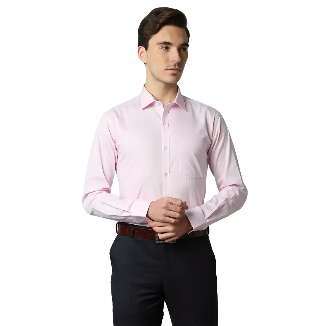 Park Avenue Men Pink Structured Slim Fit Cotton Formal Shirt