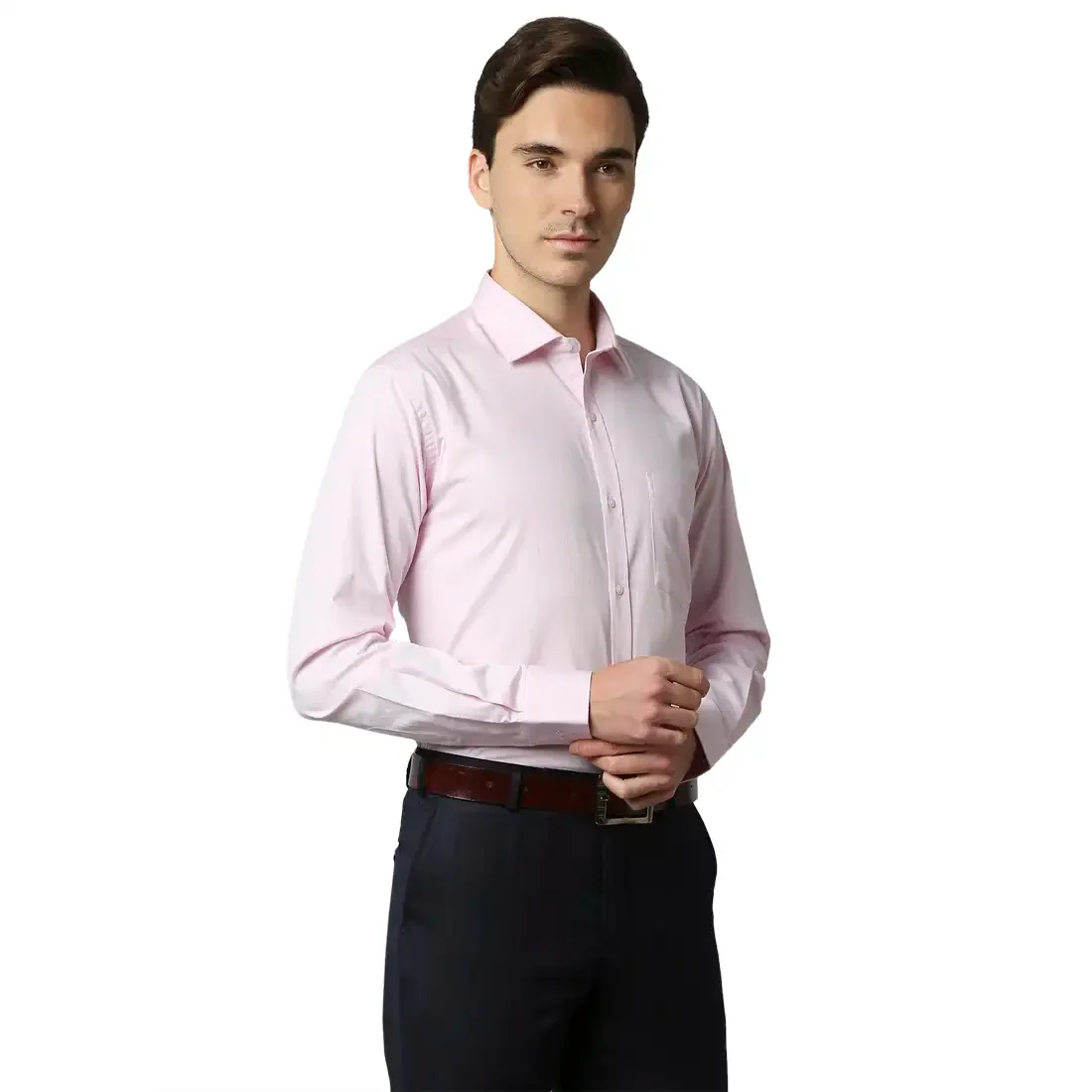 Park Avenue Men Pink Structured Slim Fit Cotton Formal Shirt - Image 2