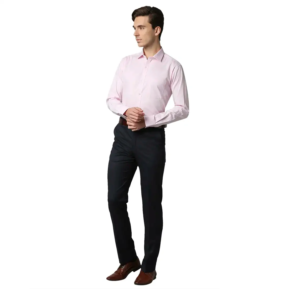 Park Avenue Men Pink Structured Slim Fit Cotton Formal Shirt - Image 6