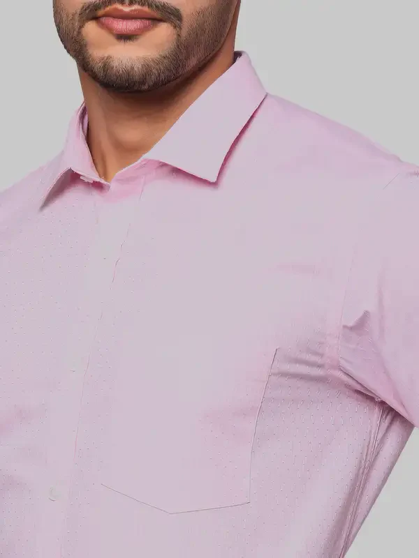 Park Avenue Men Pink Structured Slim Fit Cotton Formal Shirt - Image 7