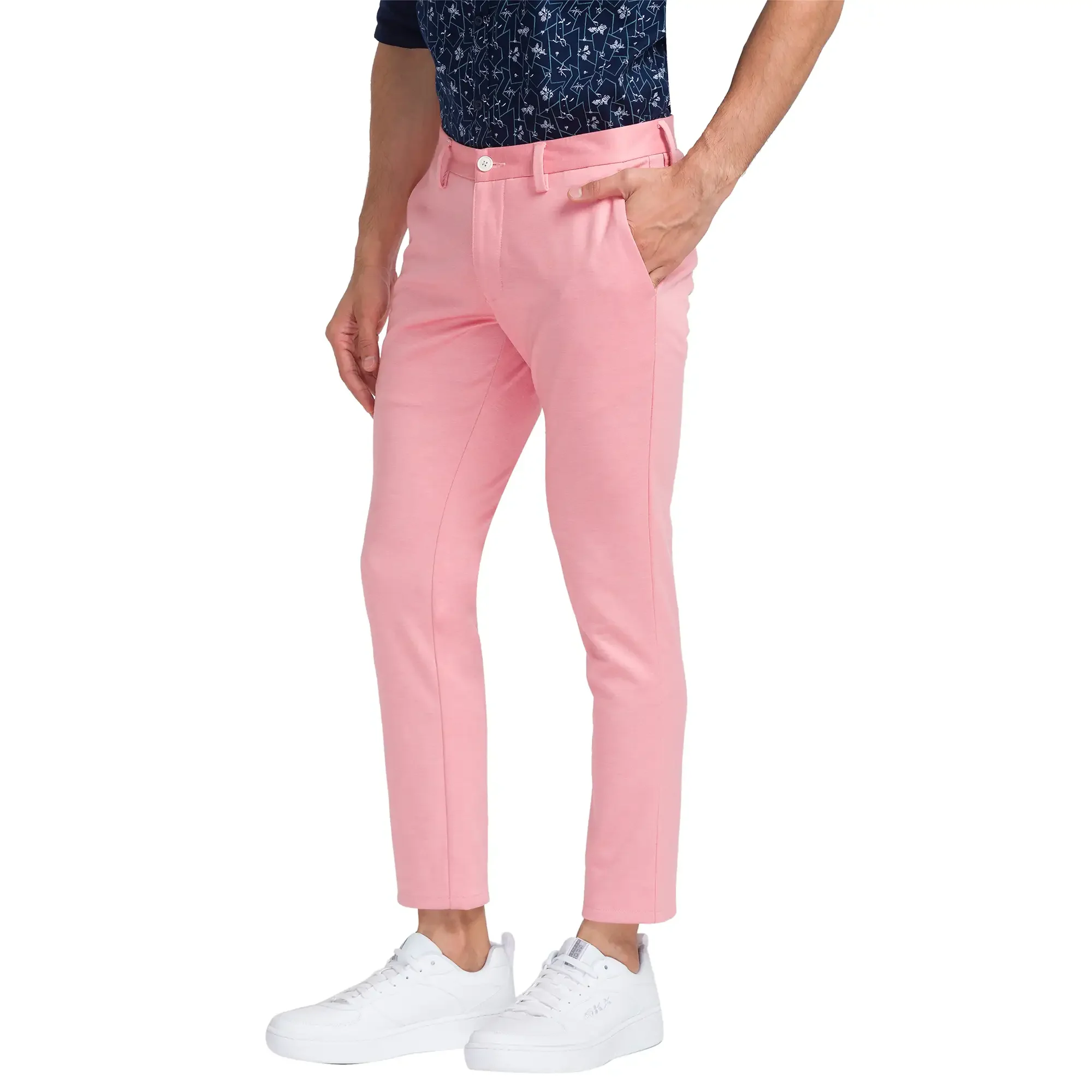 Men Red Super Slim Fit Solid Terylene Blend Trouser - Image 3