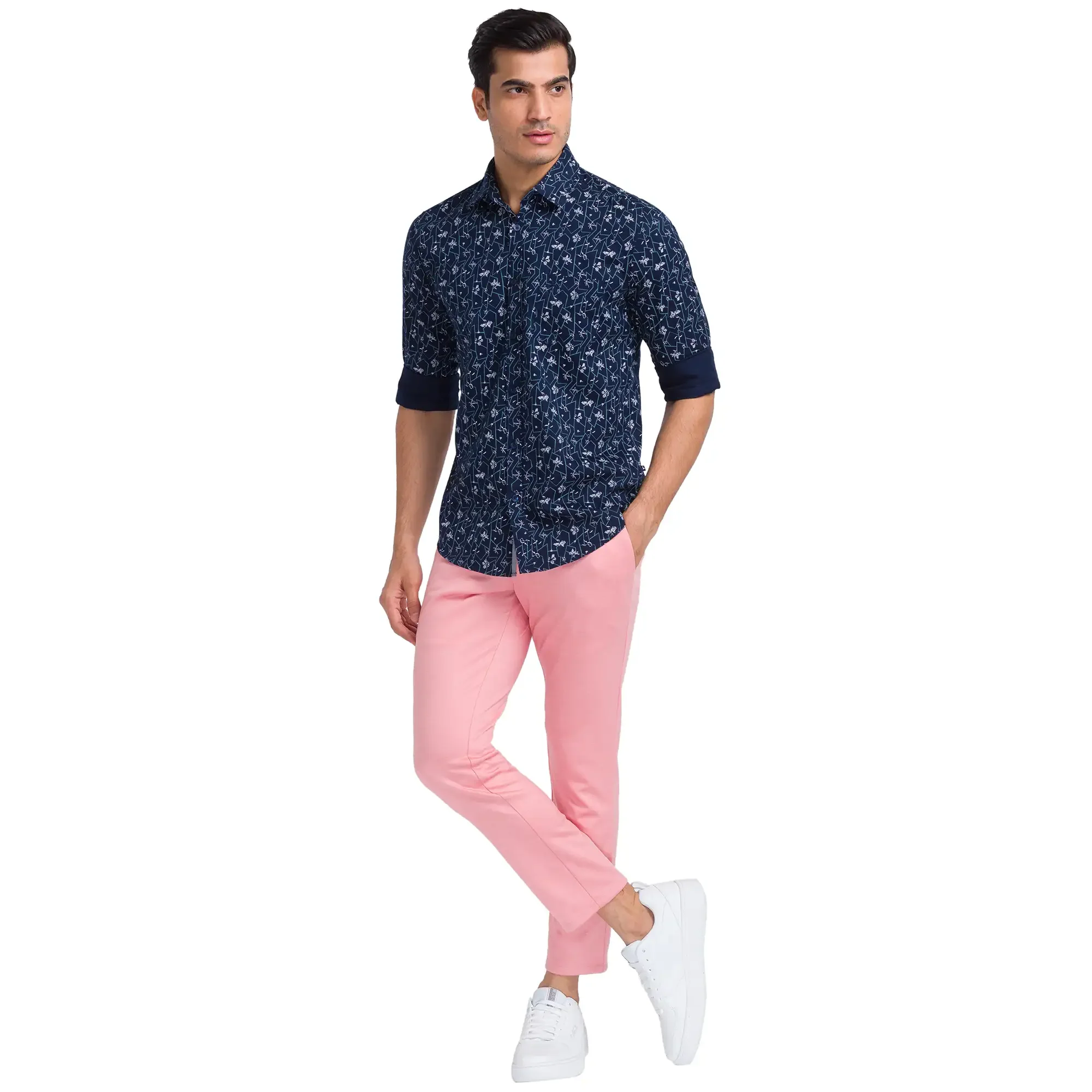 Men Red Super Slim Fit Solid Terylene Blend Trouser - Image 5