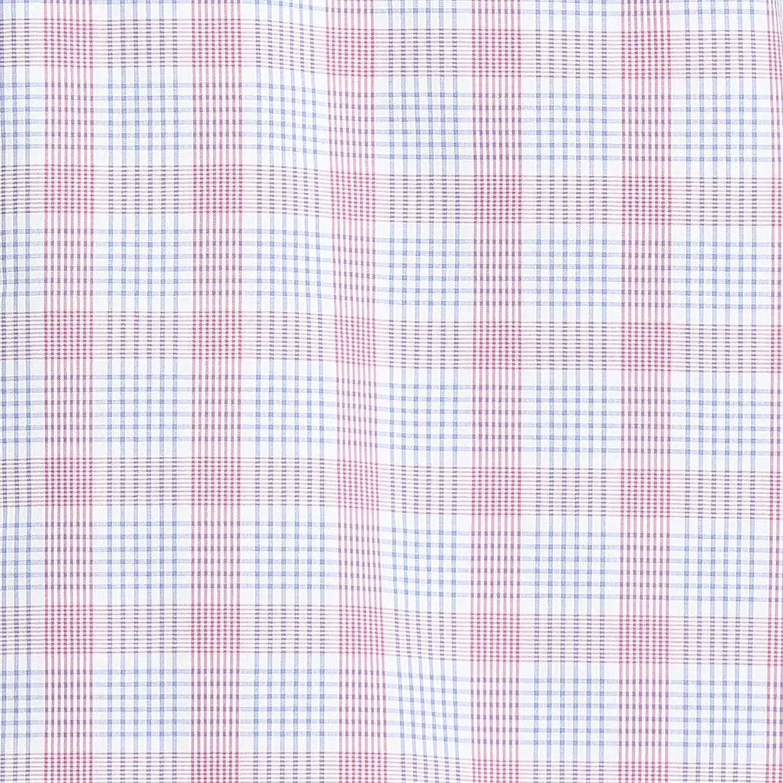 Men Red Tailored Fit Checks Cotton Full Sleeve Shirts - Image 7