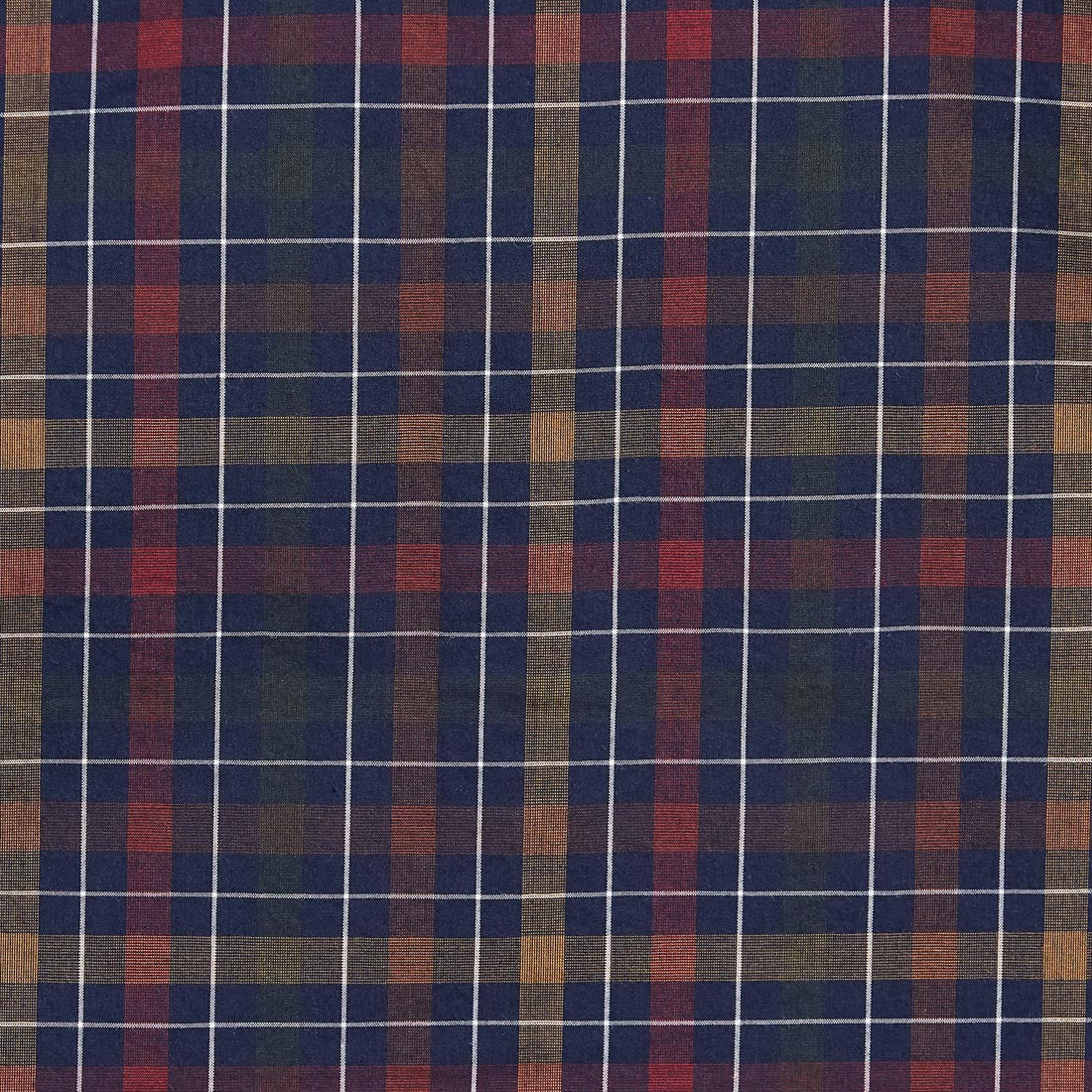 Men Red Tailored Fit Checks Cotton Full Sleeve Shirts - Image 7
