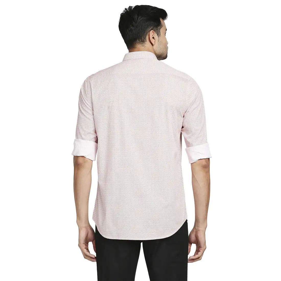 Men Red Tailored Fit Print Cotton Full Sleeve Shirts - Image 4