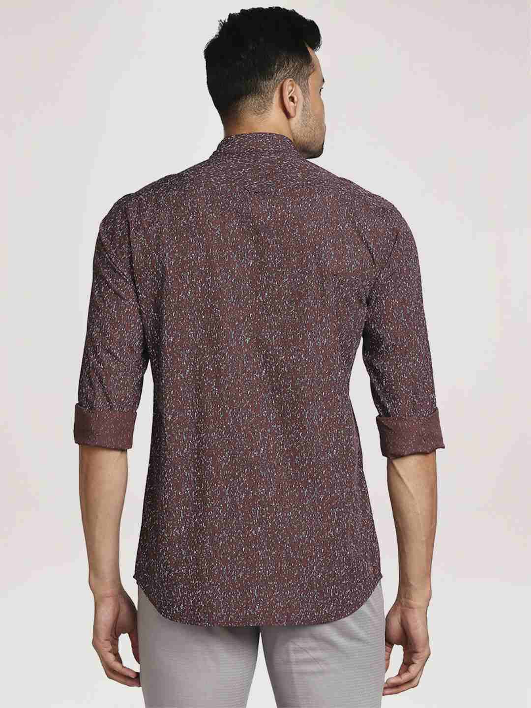 Colorplus Men Maroon Tailored Fit Printed Casual Shirt - Image 4