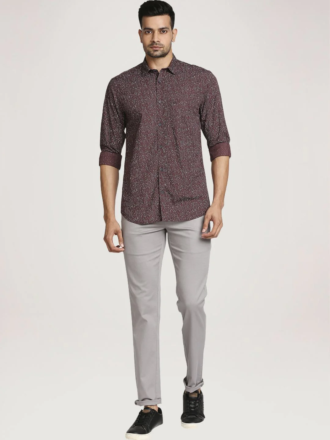 Colorplus Men Maroon Tailored Fit Printed Casual Shirt - Image 5