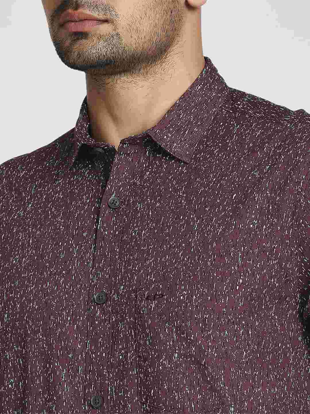 Colorplus Men Maroon Tailored Fit Printed Casual Shirt - Image 6