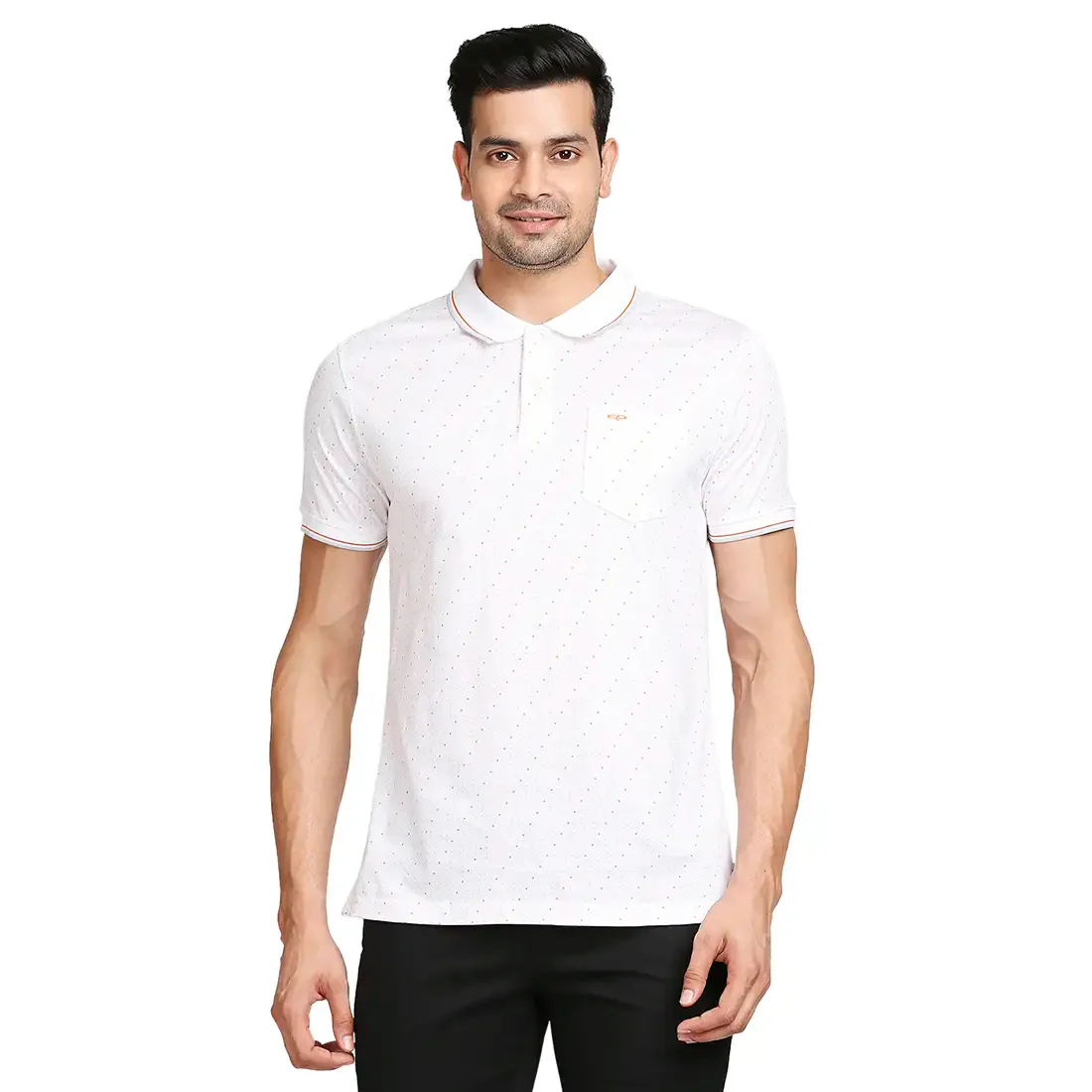 Men Red Tailored Fit Print Cotton Half Sleeve T-Shirt