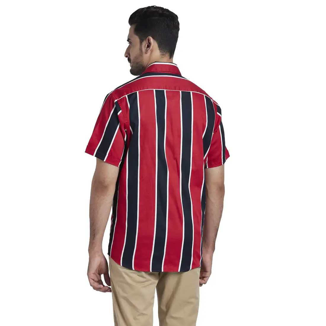 Men Red Tailored Fit Print Cotton Shirts - Image 4