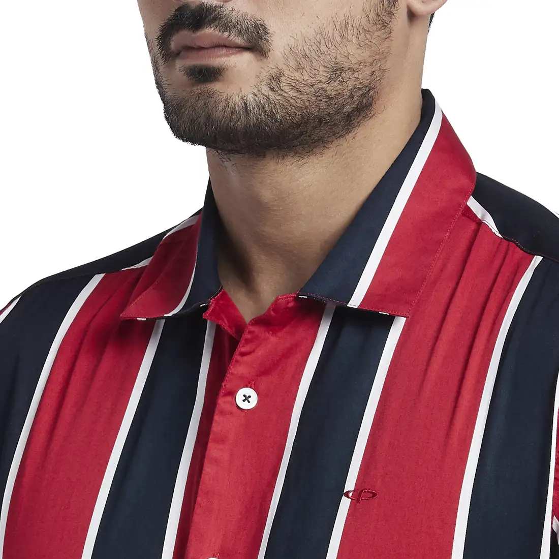 Men Red Tailored Fit Print Cotton Shirts - Image 6
