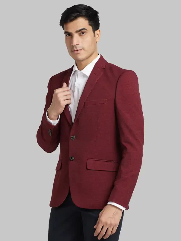 Men Red Urban Fit Print Terylene Spandex Blend Jackets - Image 3