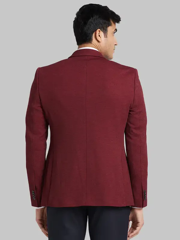 Men Red Urban Fit Print Terylene Spandex Blend Jackets - Image 4
