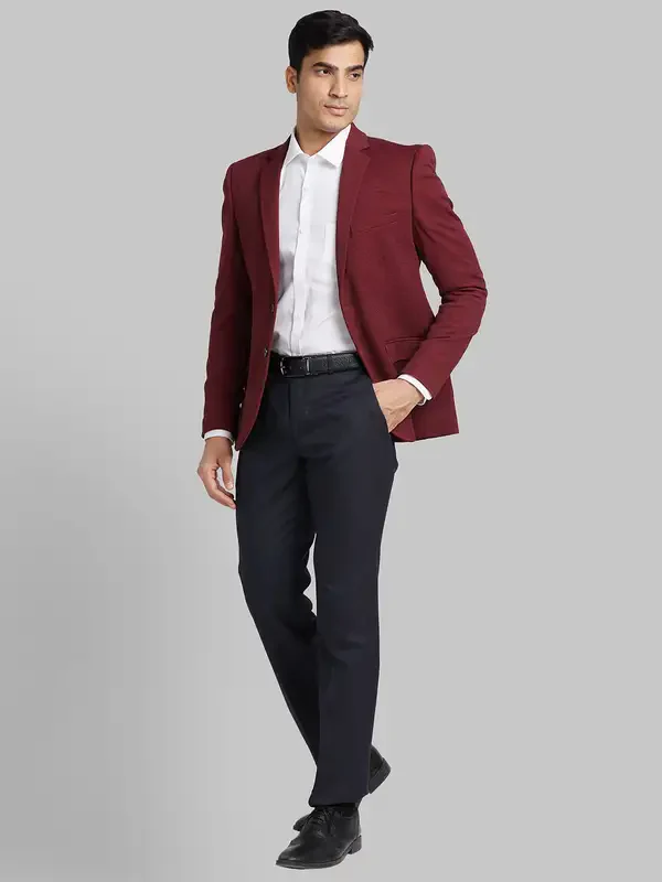 Men Red Urban Fit Print Terylene Spandex Blend Jackets - Image 5