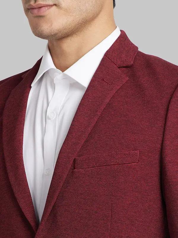 Men Red Urban Fit Print Terylene Spandex Blend Jackets - Image 6