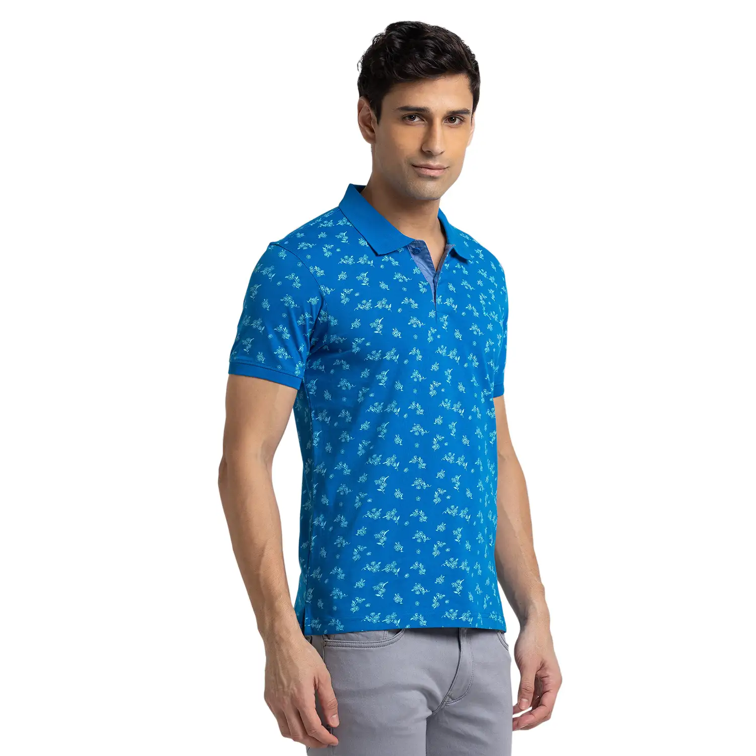 Men Regular Fit Blue Polo - Image 2