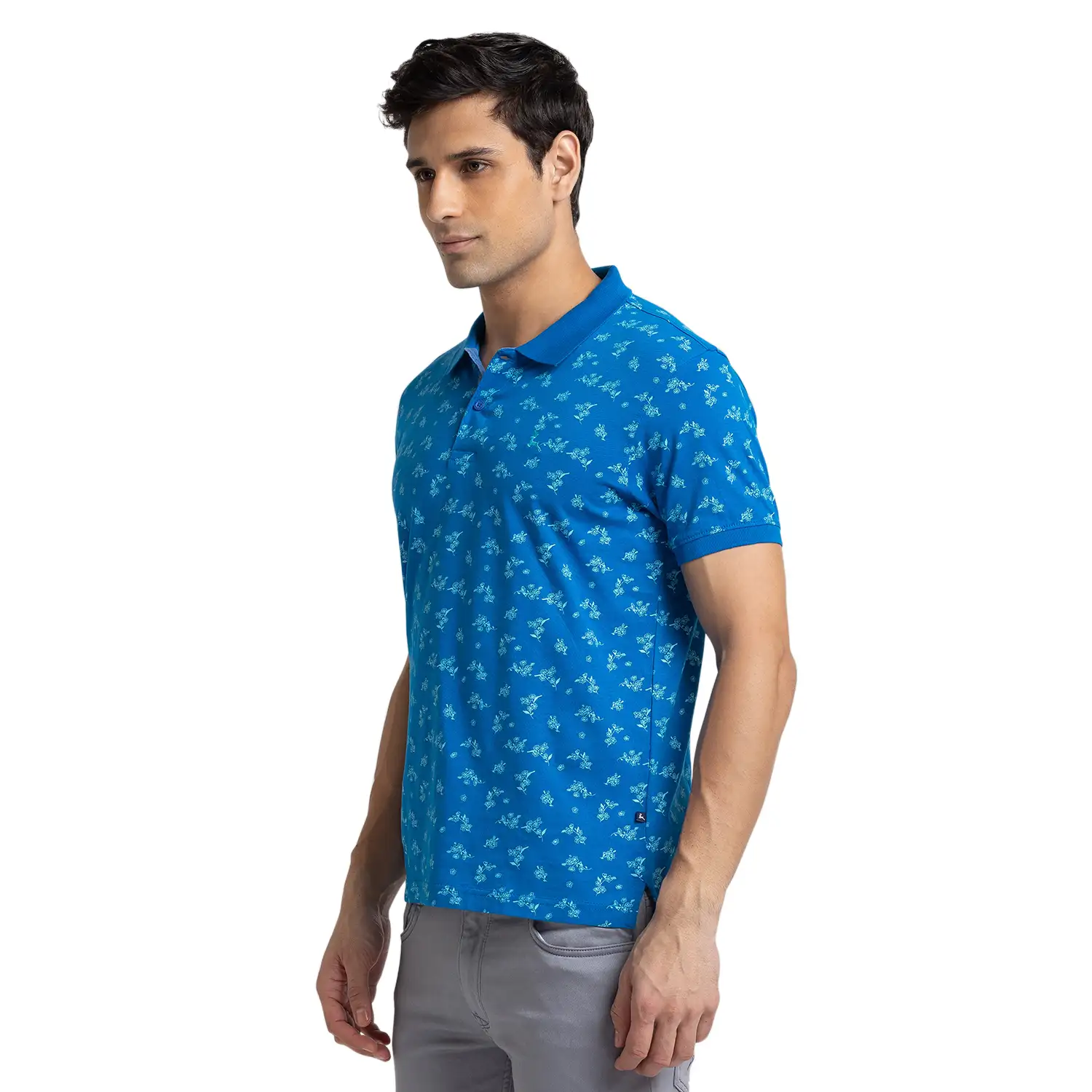 Men Regular Fit Blue Polo - Image 3