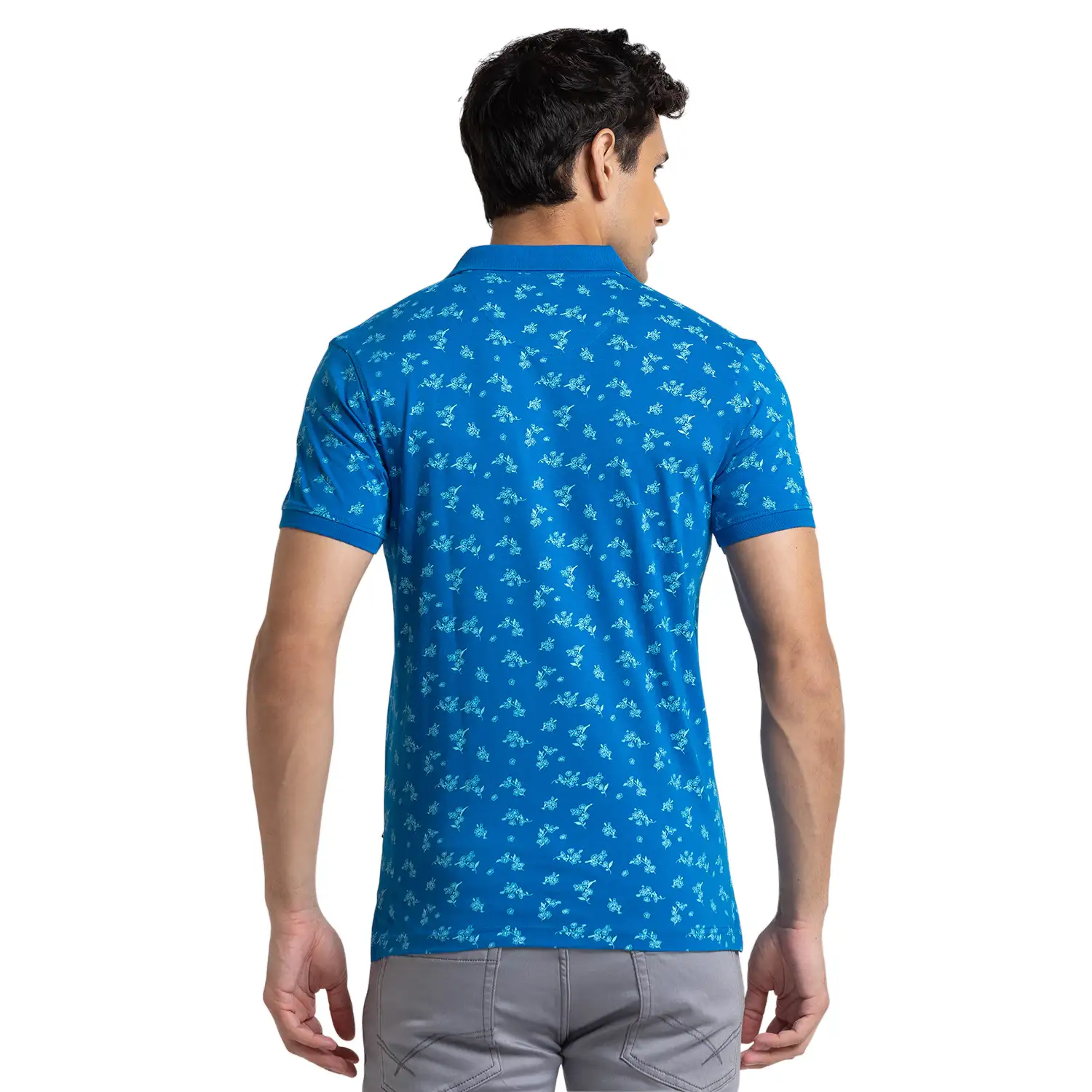 Men Regular Fit Blue Polo - Image 4