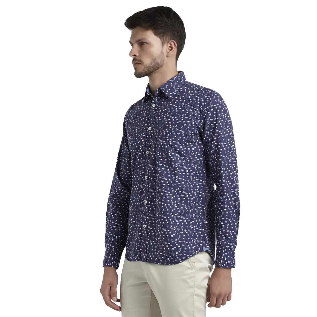 Men Slim Fit Blue Shirt - Image 3