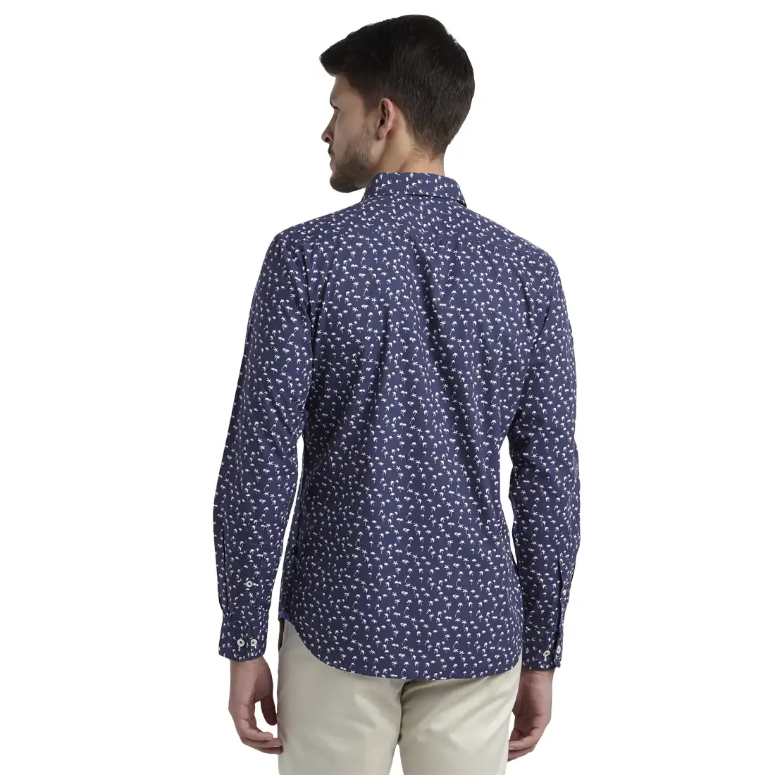Men Slim Fit Blue Shirt - Image 4
