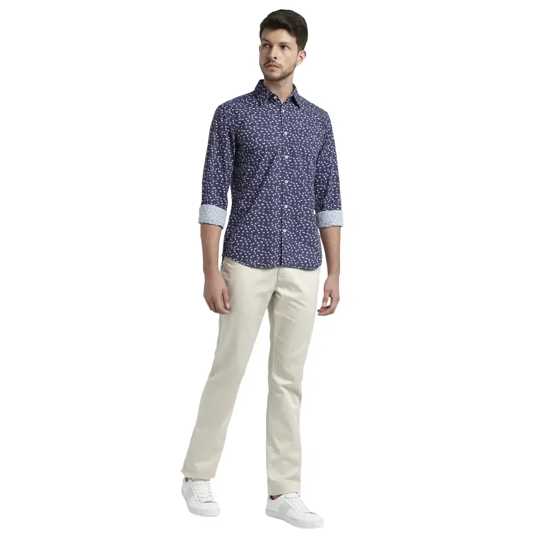 Men Slim Fit Blue Shirt - Image 5