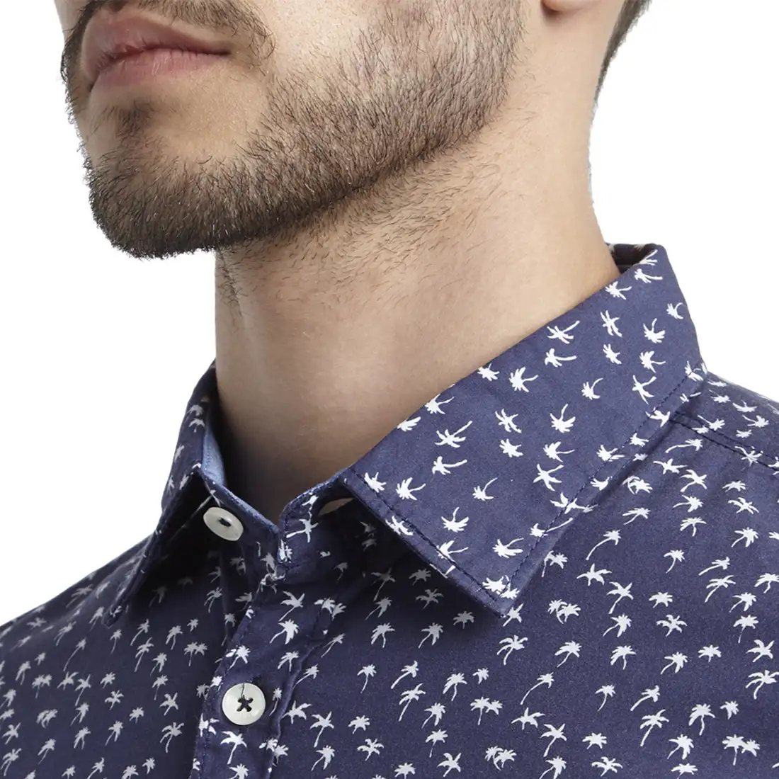 Men Slim Fit Blue Shirt - Image 6