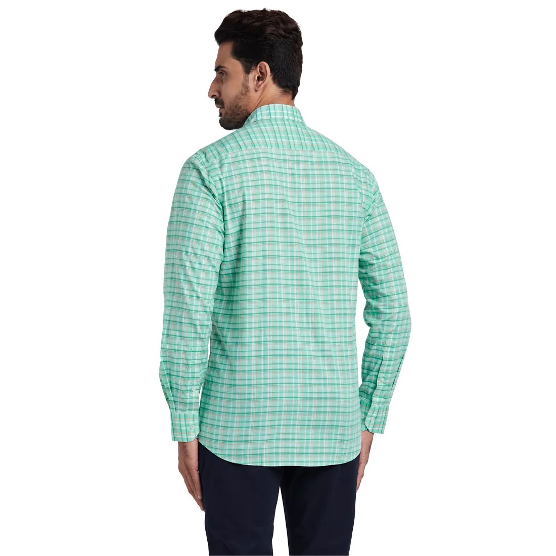 Men Tailored Fit Blue Shirt - Image 4