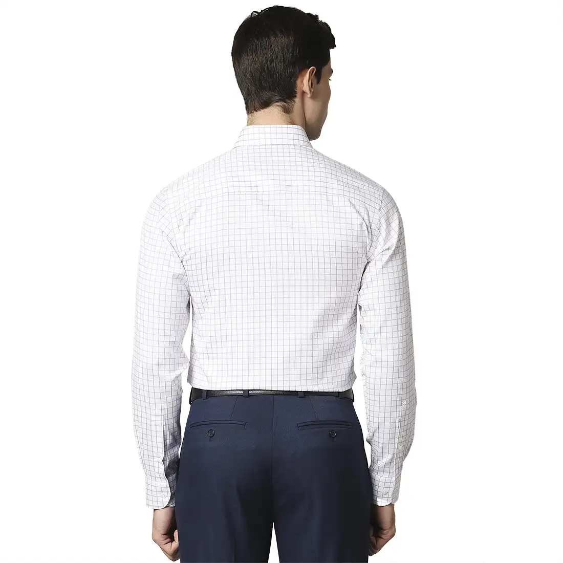Men Violet Contemporary Fit Checks Cotton Full Sleeve Shirts - Image 4