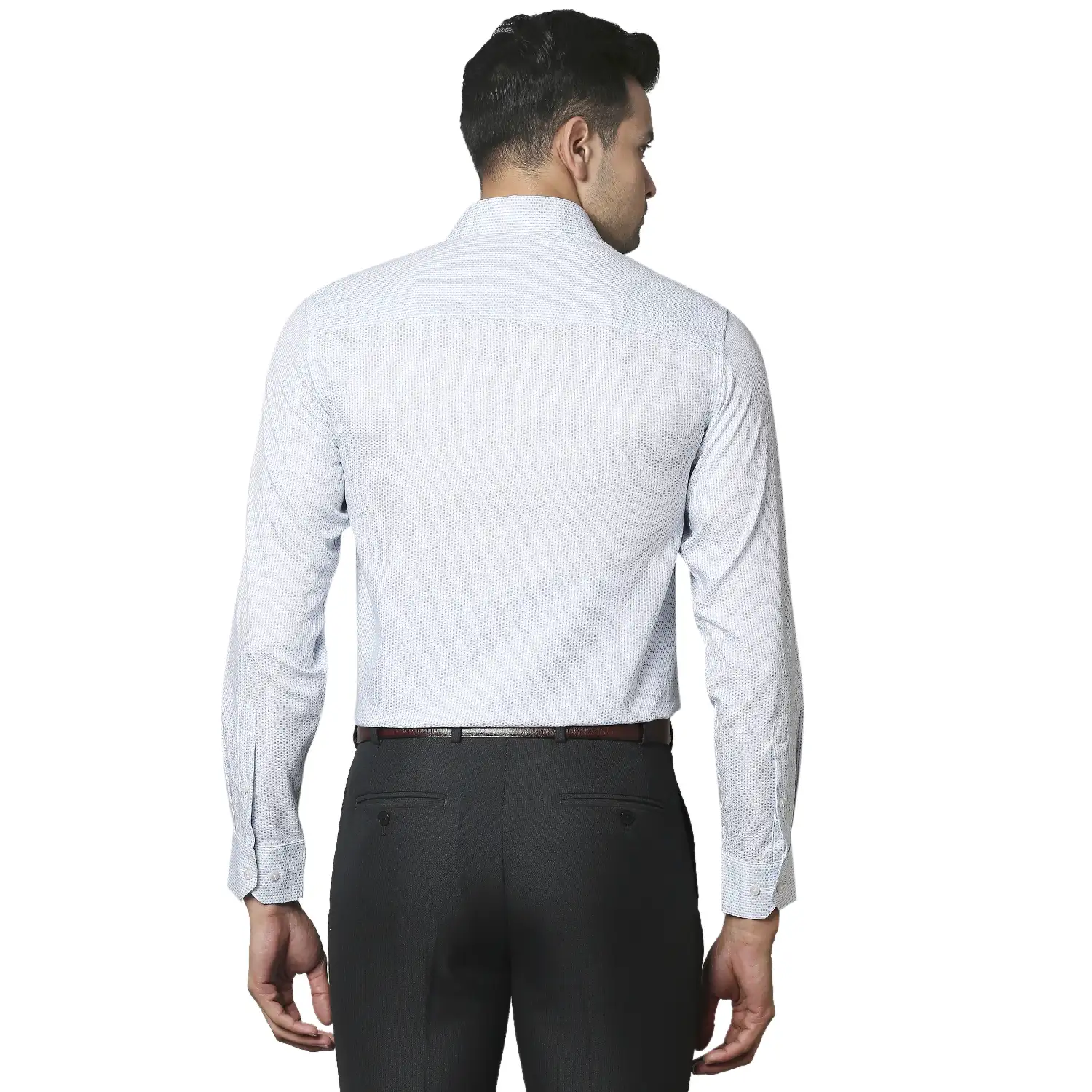 Raymond Men Blue Structured Contemporary Fit Cotton Formal Shirt - Image 4