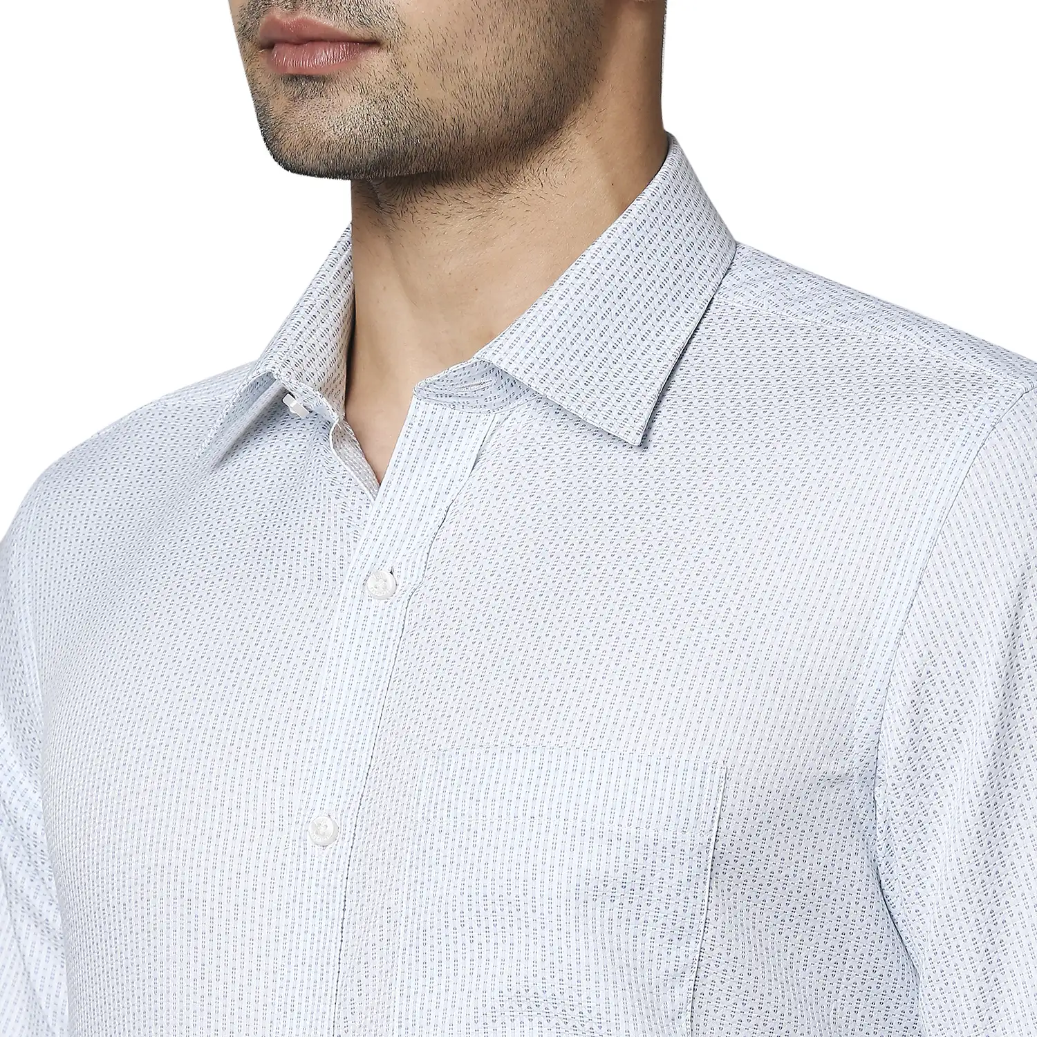 Raymond Men Blue Structured Contemporary Fit Cotton Formal Shirt - Image 6