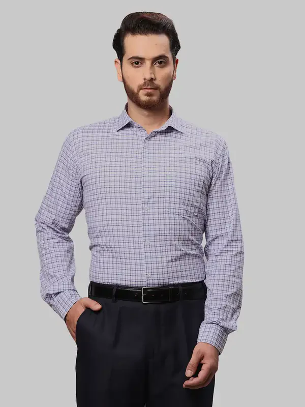 Park Avenue Men Purple Checks Slim Fit Cotton Casual Shirt