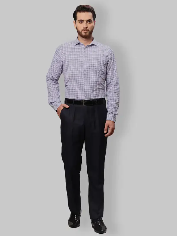 Park Avenue Men Purple Checks Slim Fit Cotton Casual Shirt - Image 5