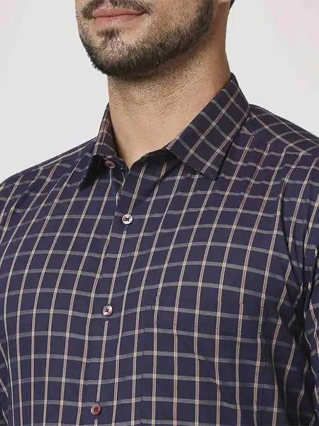 Men Violet Slim Fit Checks Cotton Shirts