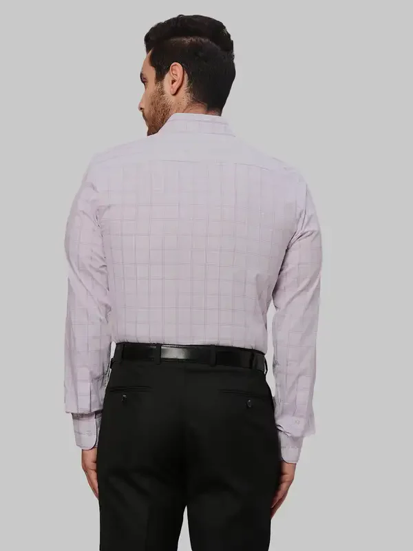 Men Violet Slim Fit Checks Cotton Shirts - Image 5