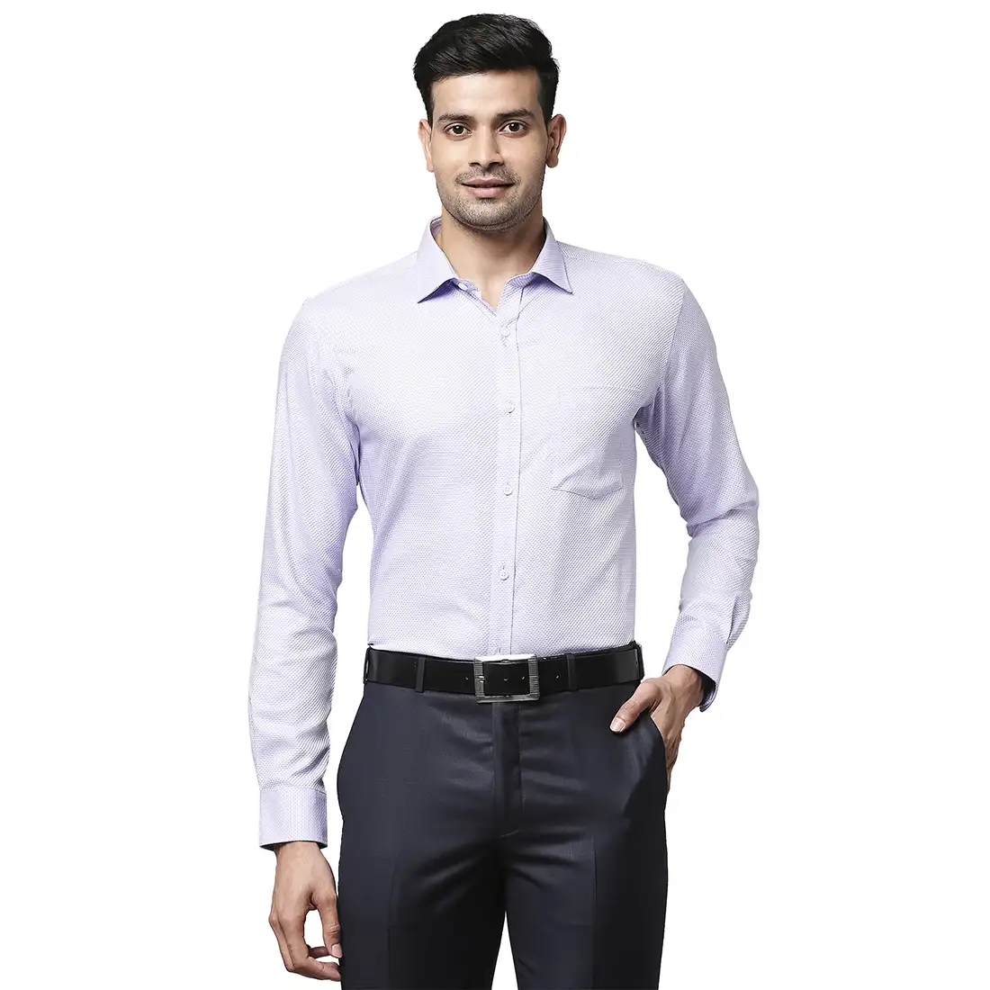 Men Violet Slim Fit Checks Cotton Shirts