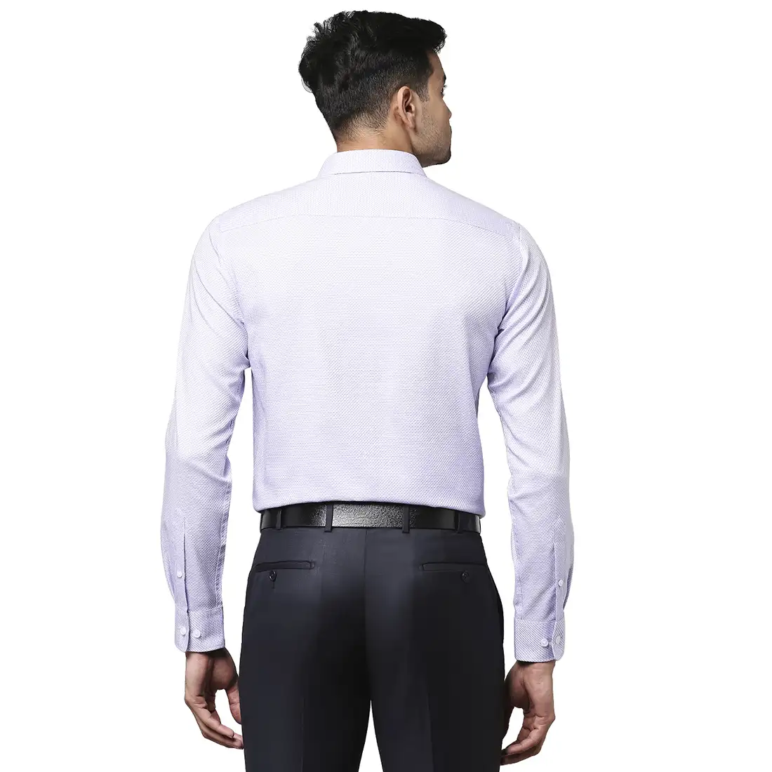 Men Violet Slim Fit Checks Cotton Shirts - Image 4